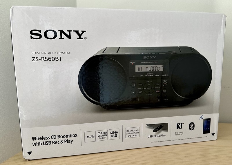 Sony ZSRS60BT CD Boombox with Bluetooth and NFC (Black)