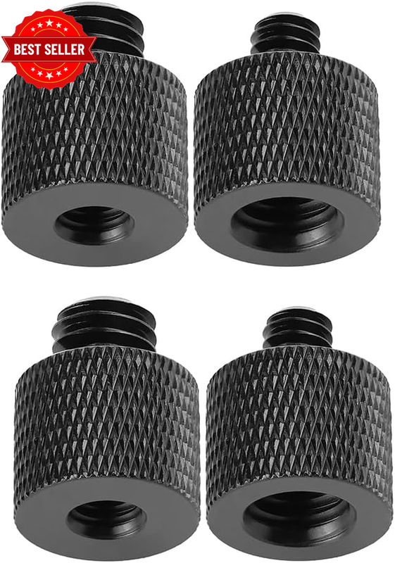 1/4″ to 3/8″ and 3/8″ to 1/4″ Camera Tripod Adapter Set, Male to Female Screw Co