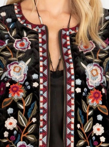 Pre-owned Johnny Was Jacket Coat L In Multicolor