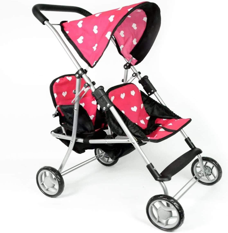 The New York Doll Collection First Doll Twin Stroller - Cutest Heart Design Baby