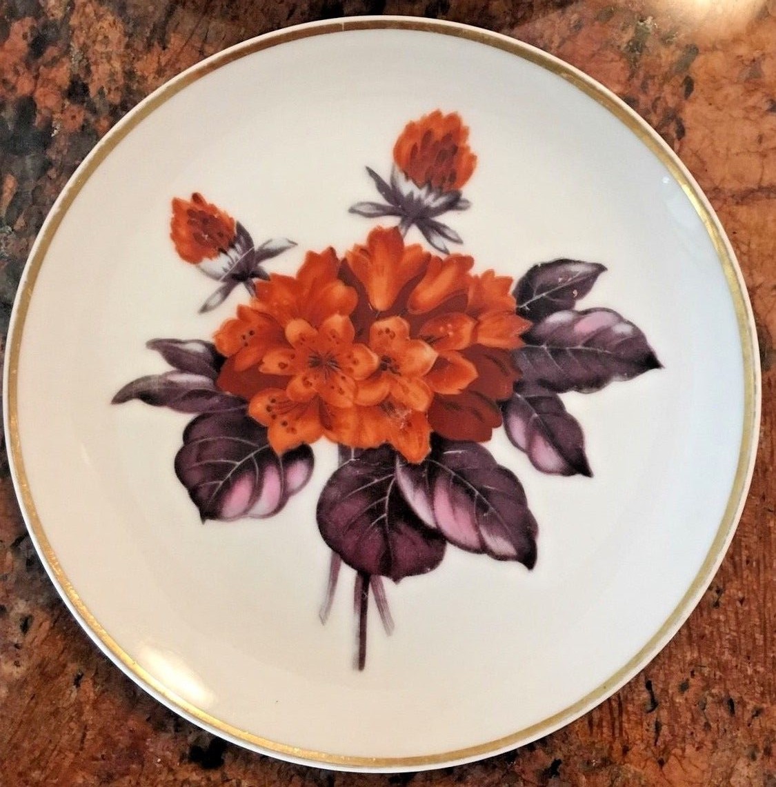 Vintage Ucagco China Floral Occupied Japan Orange Flower Plates ~6.5