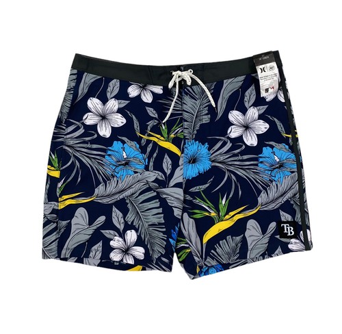 

НОВЫЕ мужские шорты Hurley Phantom 47 дюймов x Tampa Bay Rays MLB Tropical 18 дюймов, синие, Синий