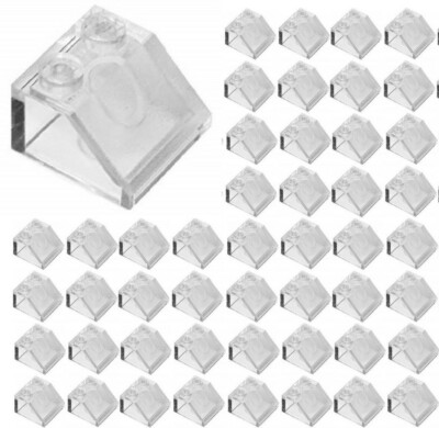  LEGO 50x TRANS-CLEAR 2x2 Slope (ID 3039) BULK Parts City Building Ice Snow