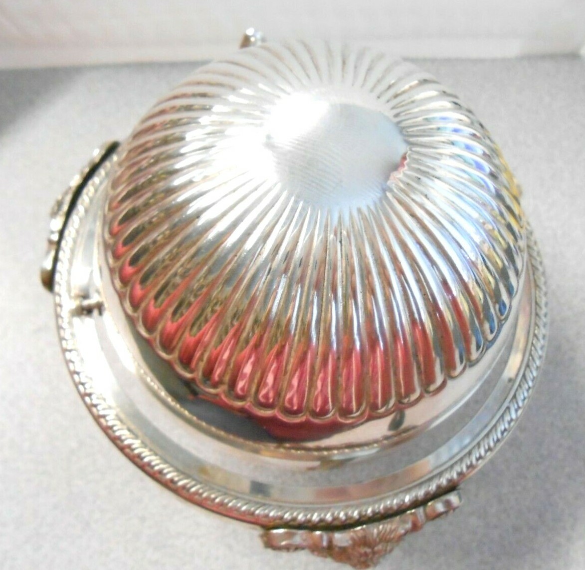 Vintage Metal Silverplate B ROGERS Roll Top BUTTER DISH Server 273 No Liner