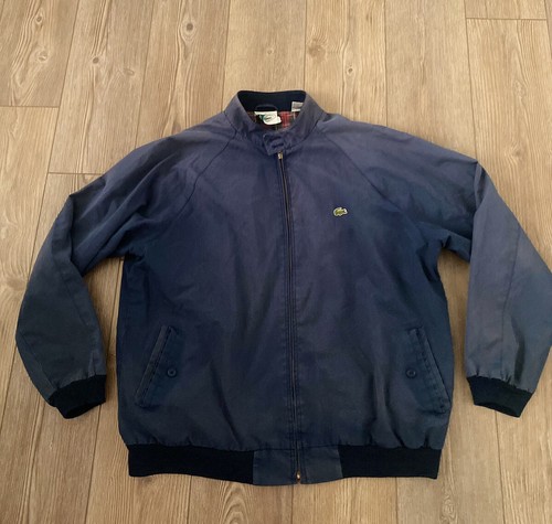 VINTAGE Lacoste Mens Jacket Size XL Blue Pockets Lined Zip