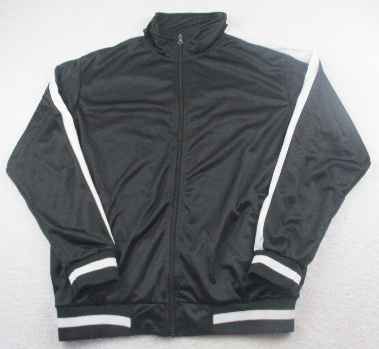 NWOT Original Deluxe Jacket Mens Large L Zip Black White