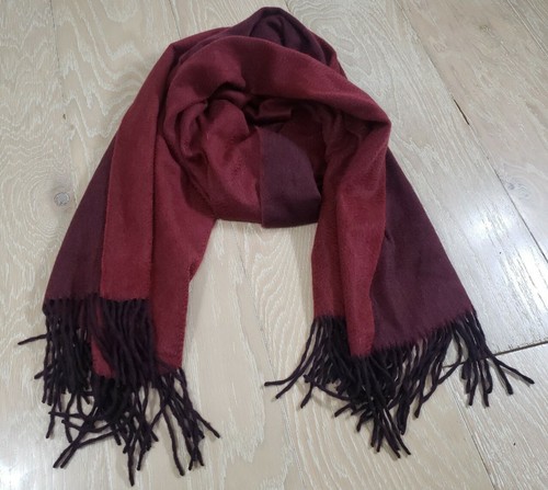 Kinji Cashmere Scarf Long Two Tone Fringe Runway Designer