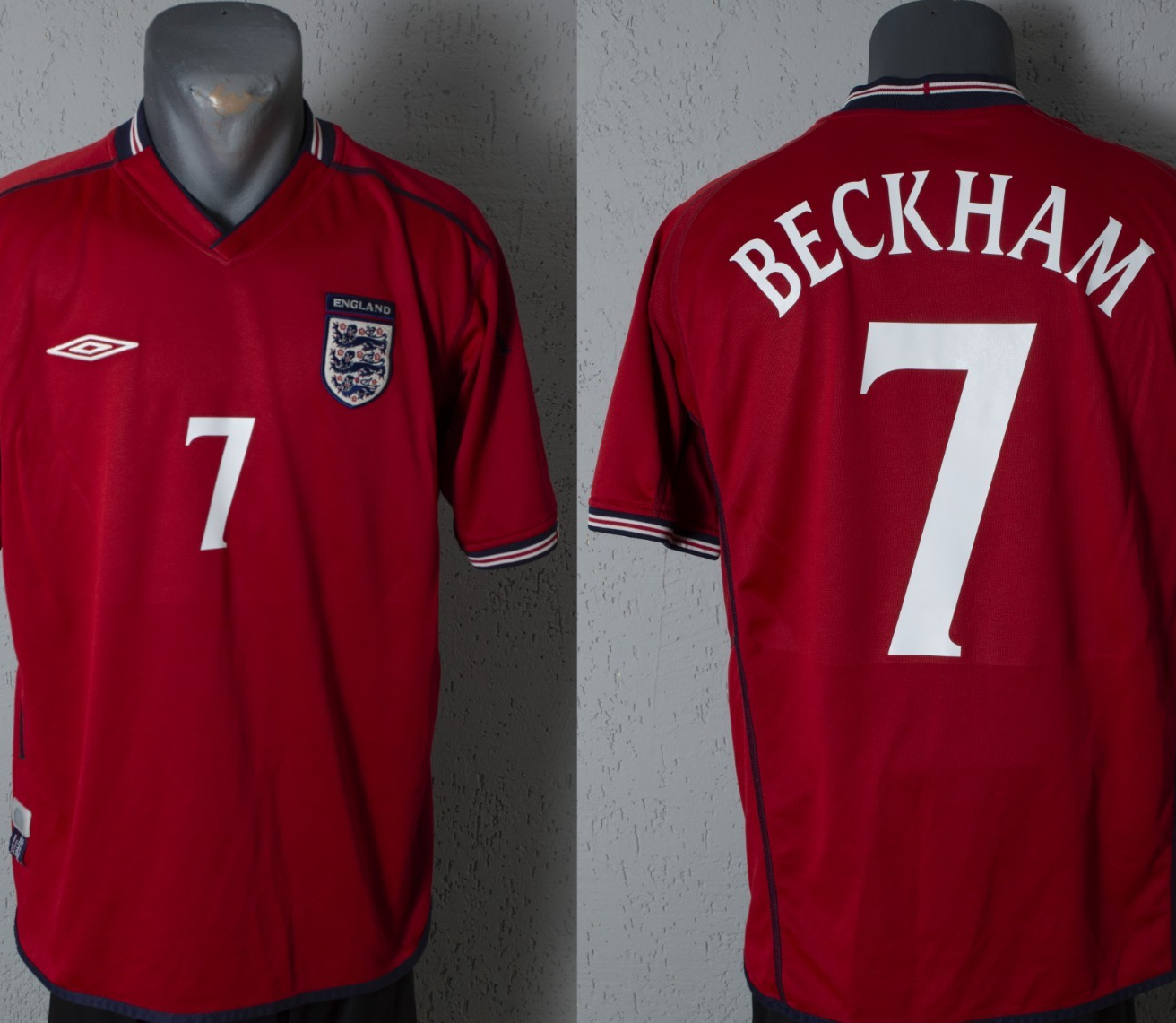 UMBRO BECKHAM ベッカム　ユニフォーム ゲームシャツ　2002 England Beckham Jersey World Cup 2002 Football Mens Retro