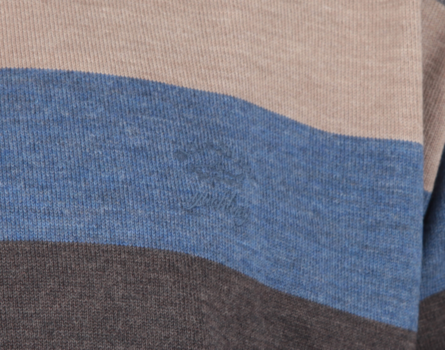 Pre-owned Paul & Shark Yachting Men's Pullover Sweater Jumper Troyer 4xl 100% Wool Striped In Multicolor