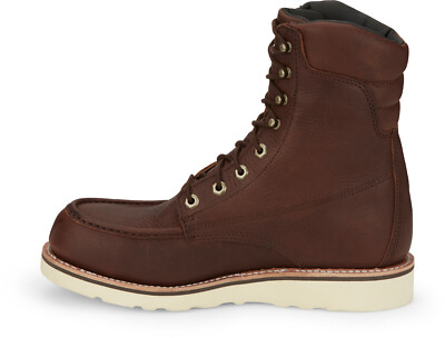 Pre-owned Chippewa Mens Edge Walker 8in Waterproof Wedge Briar Haystack Leather Work Boots