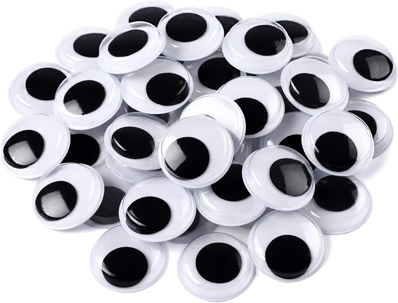 200 Pieces Wiggle Eyes Self Adhesive Black White Googly Eyes for DIY Crafts Deco