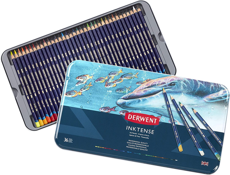 Inktense Ink Pencils Drawing Art Metal Tin 36 Count