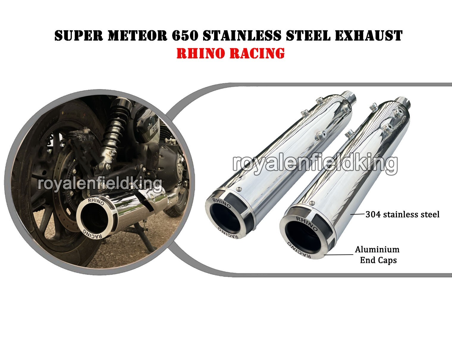 RHINO RACING super meteor650用マフラー　中古 RHINO RACING super meteor650用マフラー 中古 - メルカリ