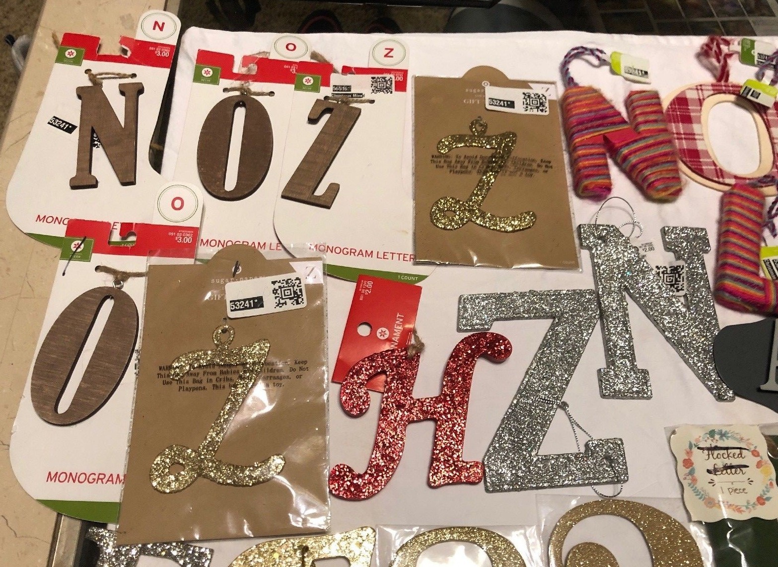 Crafts-Letters and Numbers-Lot of 27-Glitter-Wood-Mixed Group
