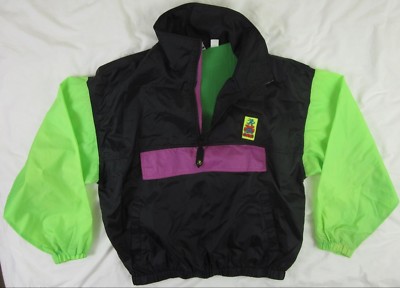 Vintage OP Wind Breaker Jacket Ocean Pacific Xtreme Air Nylon Neon 1980's