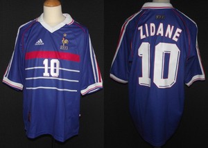 Maillot France Coupe Du Monde 1998 - Adidas, Taille XL, Dédicacé Zidane