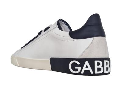 Pre-owned Dolce & Gabbana Men's Shoes Portofino Cs2203 Am779 89697 Black And White In White + Black