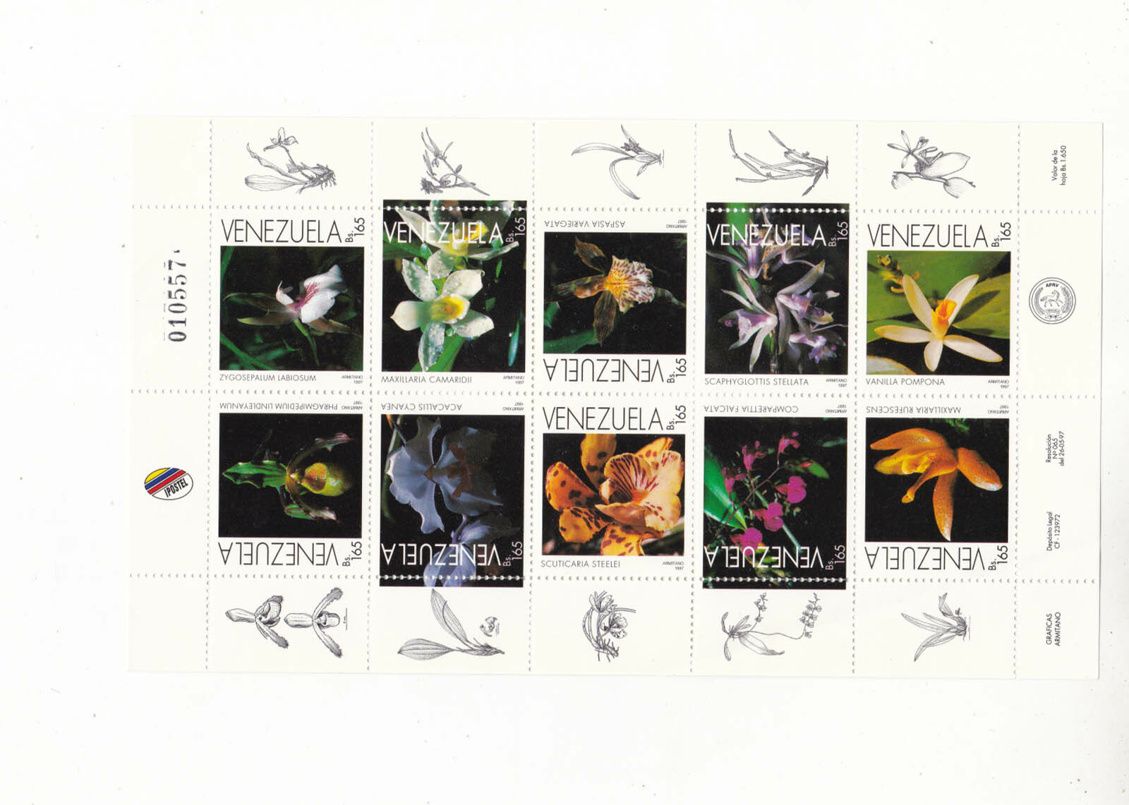 venezuela]1997 Sc 1563 orchids,sheet ,MNH t510 | eBay