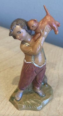 FONTANINI ''SETH'' BOY WITH KITTENS  5 INCH NATIVITY ITALY NEW PIECE