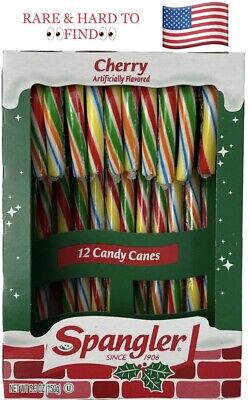 NEW Spangler Multi-Colored CHERRY Flavored Candy Canes 5.3 oz  12 Ct. FAST SHIP+