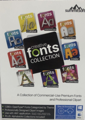 Summitsoft Creative Fonts Collection (PC Windows / Mac), Disc / Download