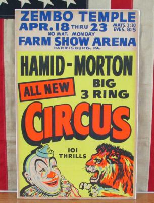 Vintage Carnival Poster (2) / サーカス クラウン Circus and carnival vintage poster with retro big top tent