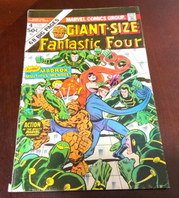 Marvel Comic Book  Fantastic Four  #4  Giant-Size 1st Appearance Of Madrox 1975