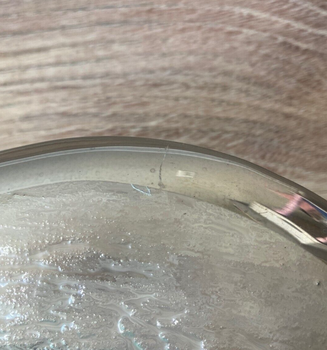 ANNIEGLASS 18" Roman Antique Platinum Chip & Dip - VGUC