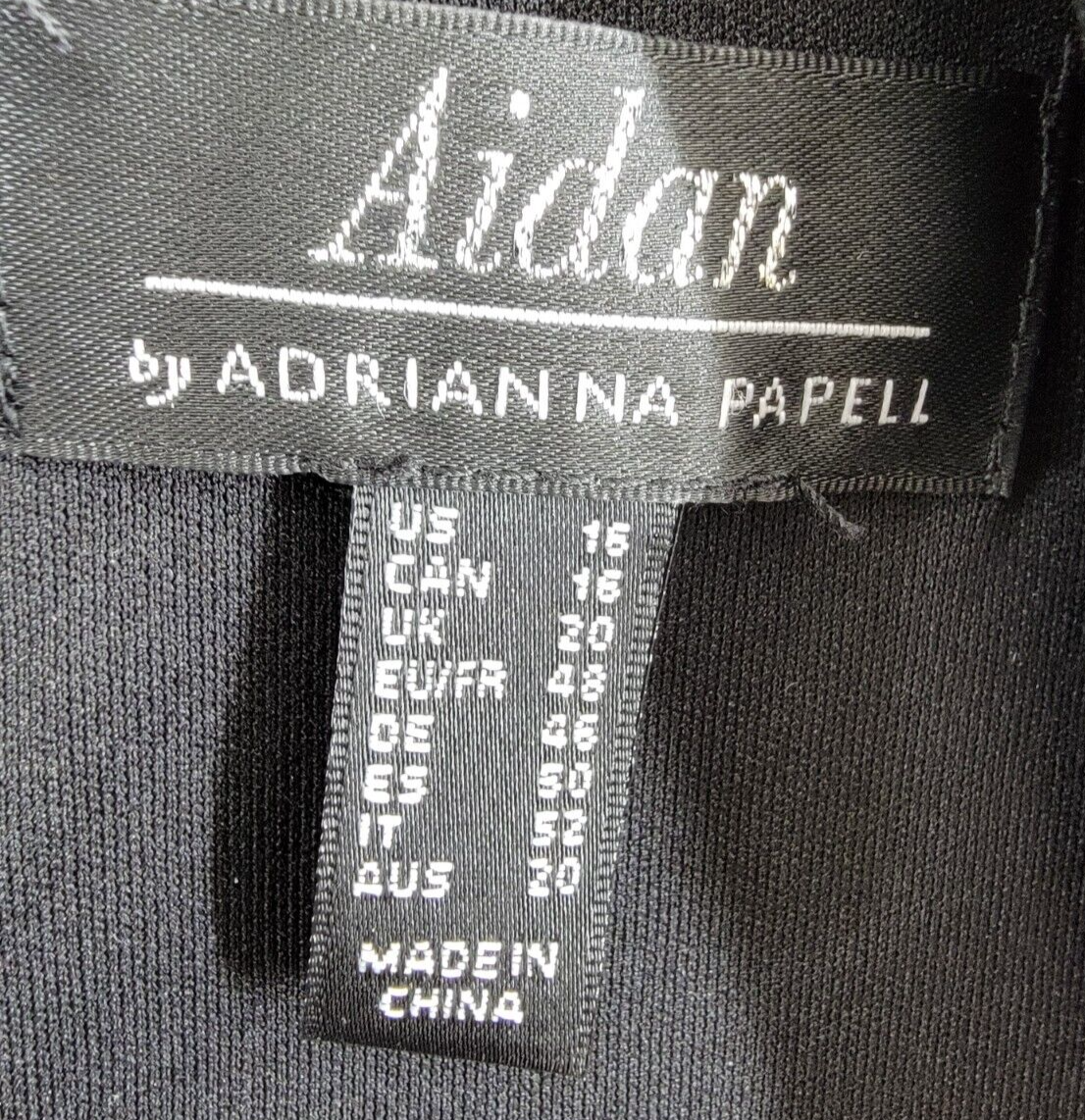 Aidan by Adrianna Papell Lace Trim Knit Crepe Mini Dress Women's 16 Black Lined~ - Picture 16 of 17
