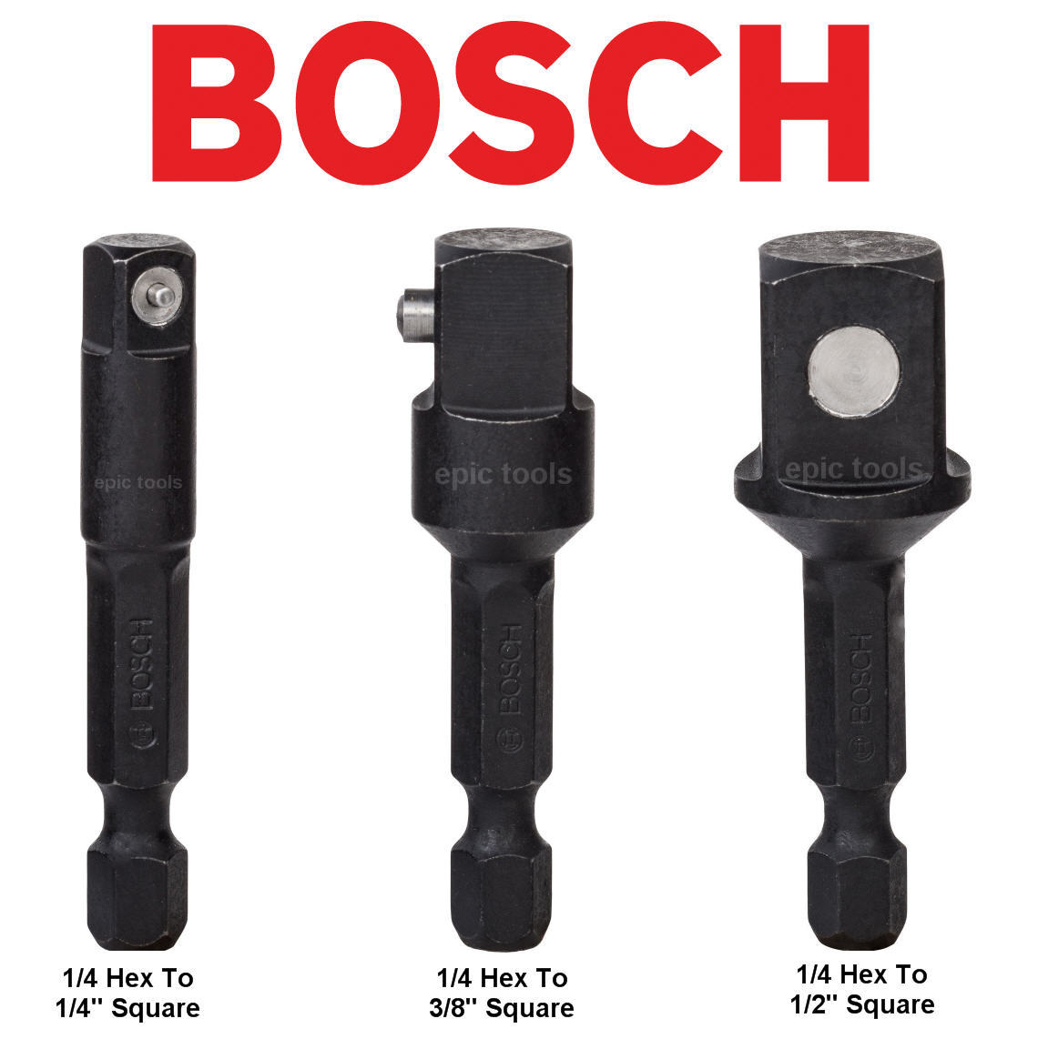 BOSCH 1/4" Hex Drive Impact Driver Socket Adaptor, Available In 1/4",3/