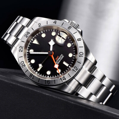 20ATM 40mm Diver Watch Men GMT Japan NH34 Automatic Blue Dial Sapphire Glass