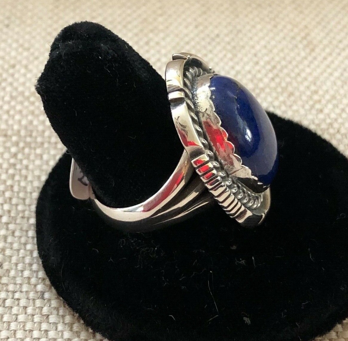 Lapis in Sterling Silver Ring Size 9 1/2 by Robert Kelly