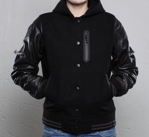 Nike Womens Blacked Out Wool Leather Destroyer Jacket M Nike Womens Blacked Out Wool Leather Destroyer Jacket M