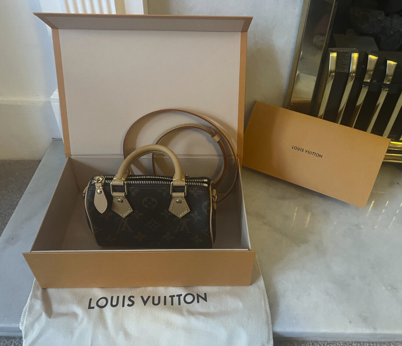LV LOUIS VUITTON NEW AUTHENTIC MONOGRAM NANO SPEEDY 2022 BAG