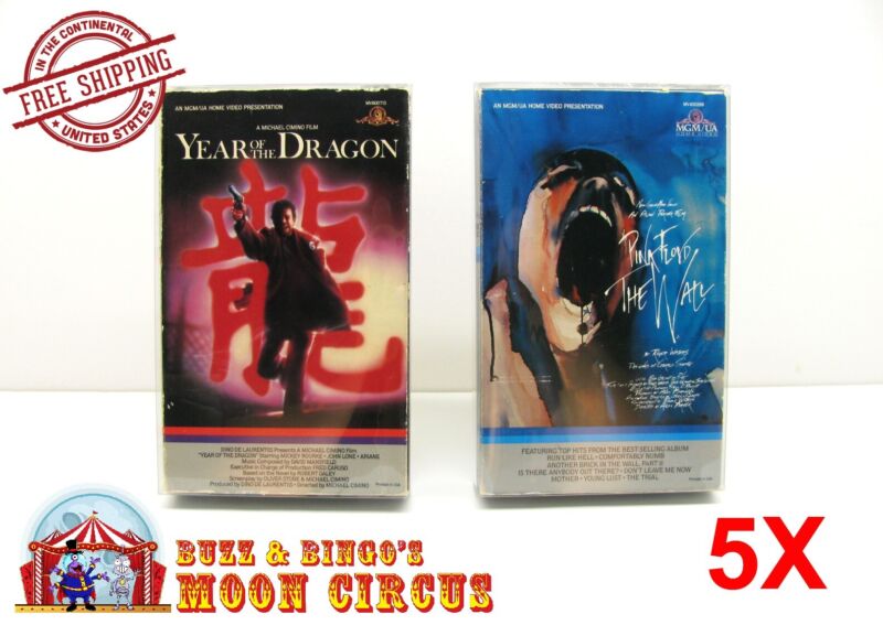 5x Vhs Movie Gatefold (size G) - Clear Plastic Protective Box Protectors Sleeve