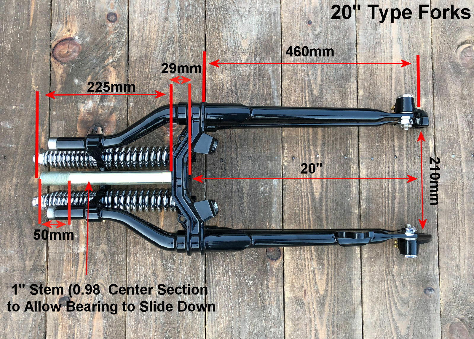 Antique Vintage Springer Forks for Harley Bobber Chopper Black Big Port