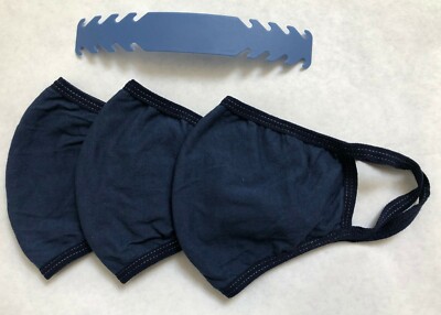 5 pack - Navy Blue Face Mask - Small - Cotton Blend Washable w/ strap Get 1 free