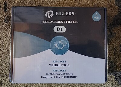 D Filters CF1 Replacement Refrigerator Water Filters Whirlp00l 3 Pack NEW