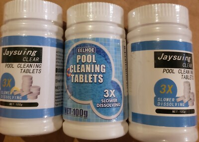 3 PCS CLORINATING TABLETS Tablet Pool Cleaning Tablets 100g- 99%     