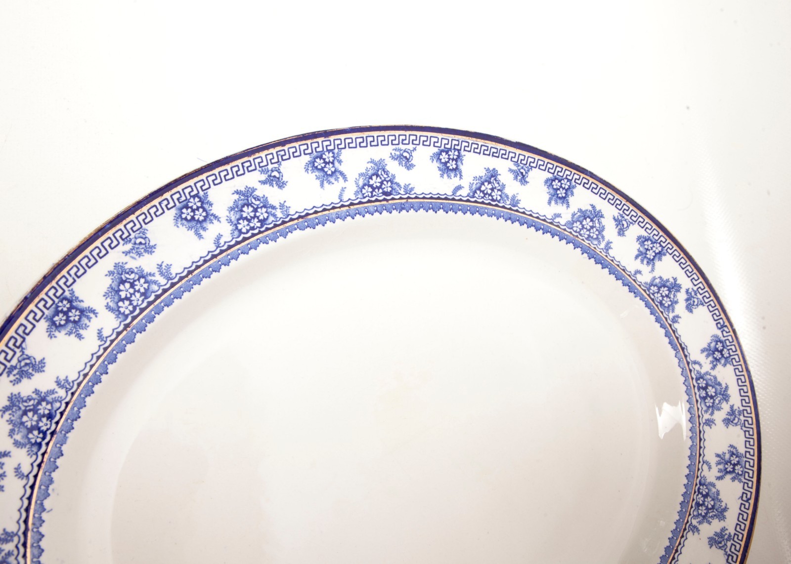 Vintage Oval Serving Platter FLOW BLUE 14 Inch Torbrex Pattern Stanley Pottery