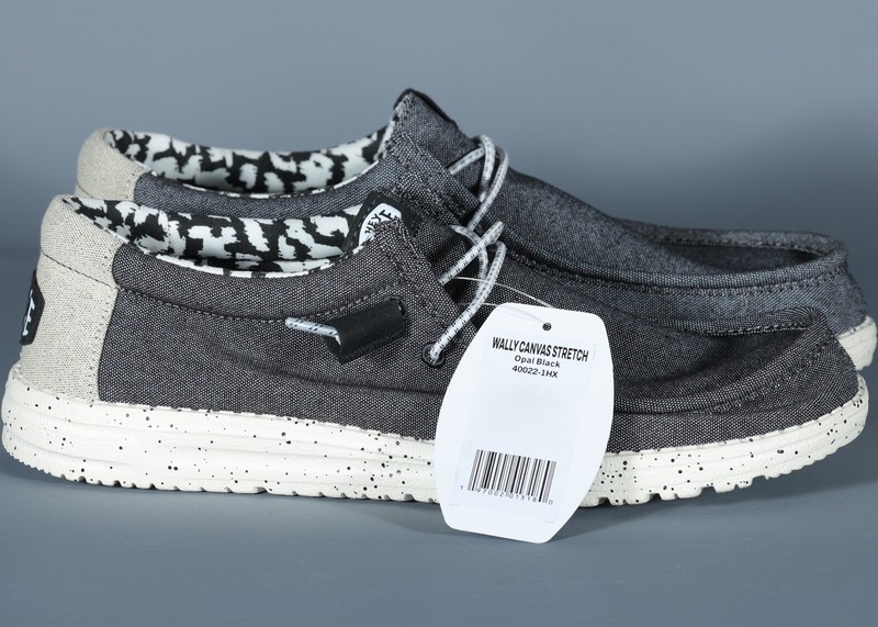 HEY DUDE WALLY CANVAS STRETCH OPAL BLACK Lightweigth Slip-On  display picture 3