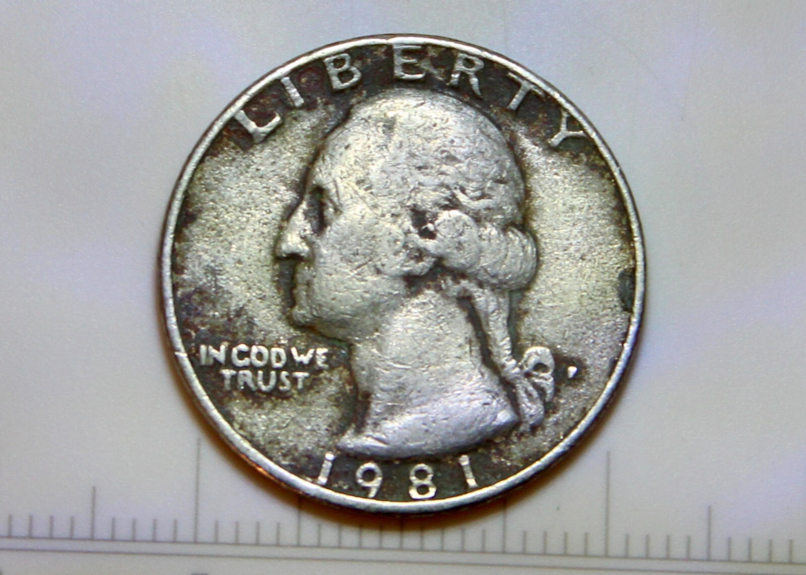 1981 P Washington Quarter Filled Mint Mark Error 5.6 Grams