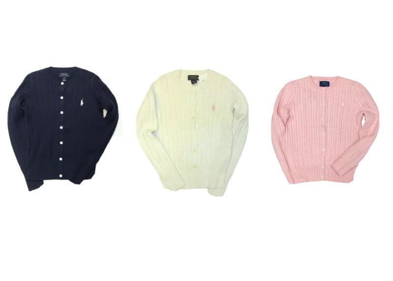 Polo Ralph Lauren Girls Sweater Kids Cardigan Size 16 XL
