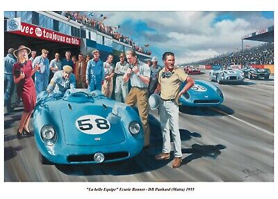 Deutsch Bonnet HBR Le Mans 1955 ''Le Belle Equipe'' Ecurie Bonnet Ltd Ed Print NEW