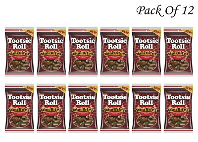 Tootsie Roll Mini Bites Candy Coated Chews 5.5 oz (Pack Of 12)