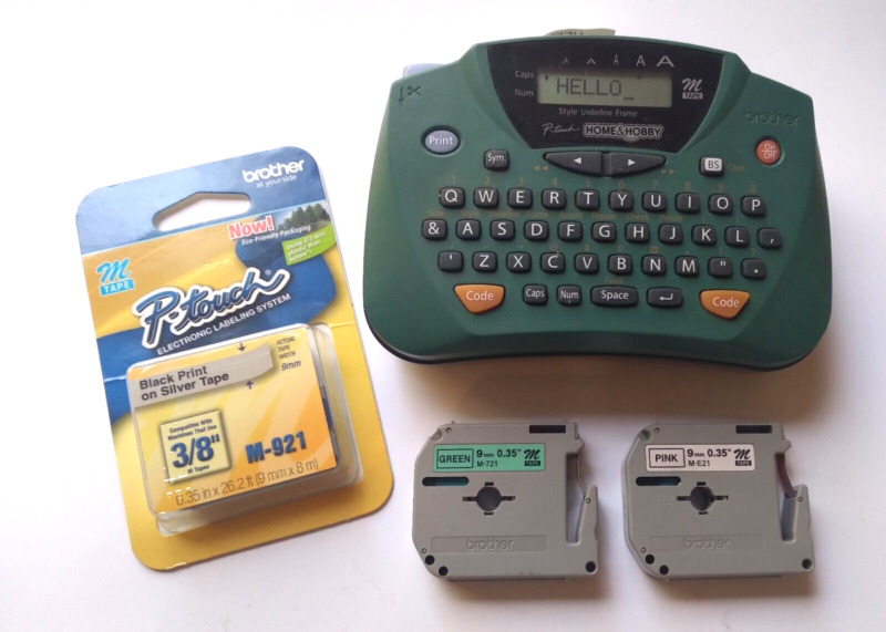 Brother Portable Label Maker Pt 65 P Touch Green For Home & Hobby Tested W/Tapes