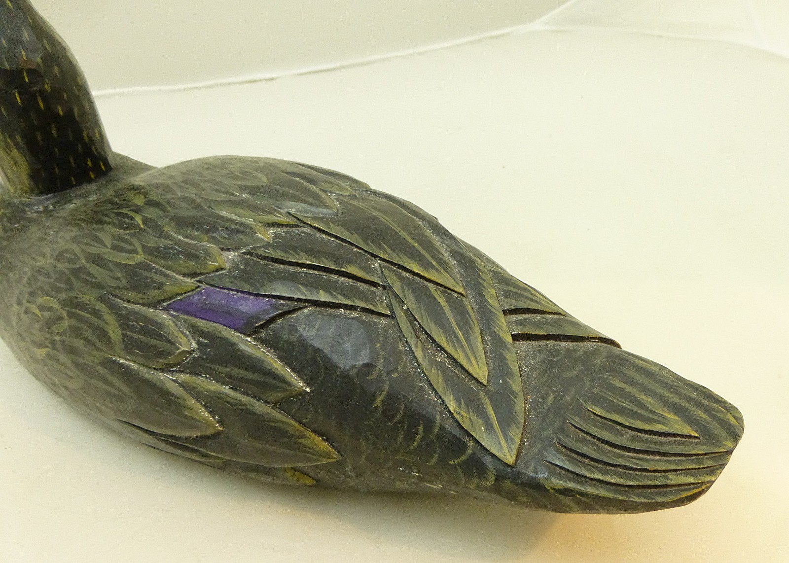 Black Duck Decoy 2002 Solid Body Wood AV Signed and Dated Artist