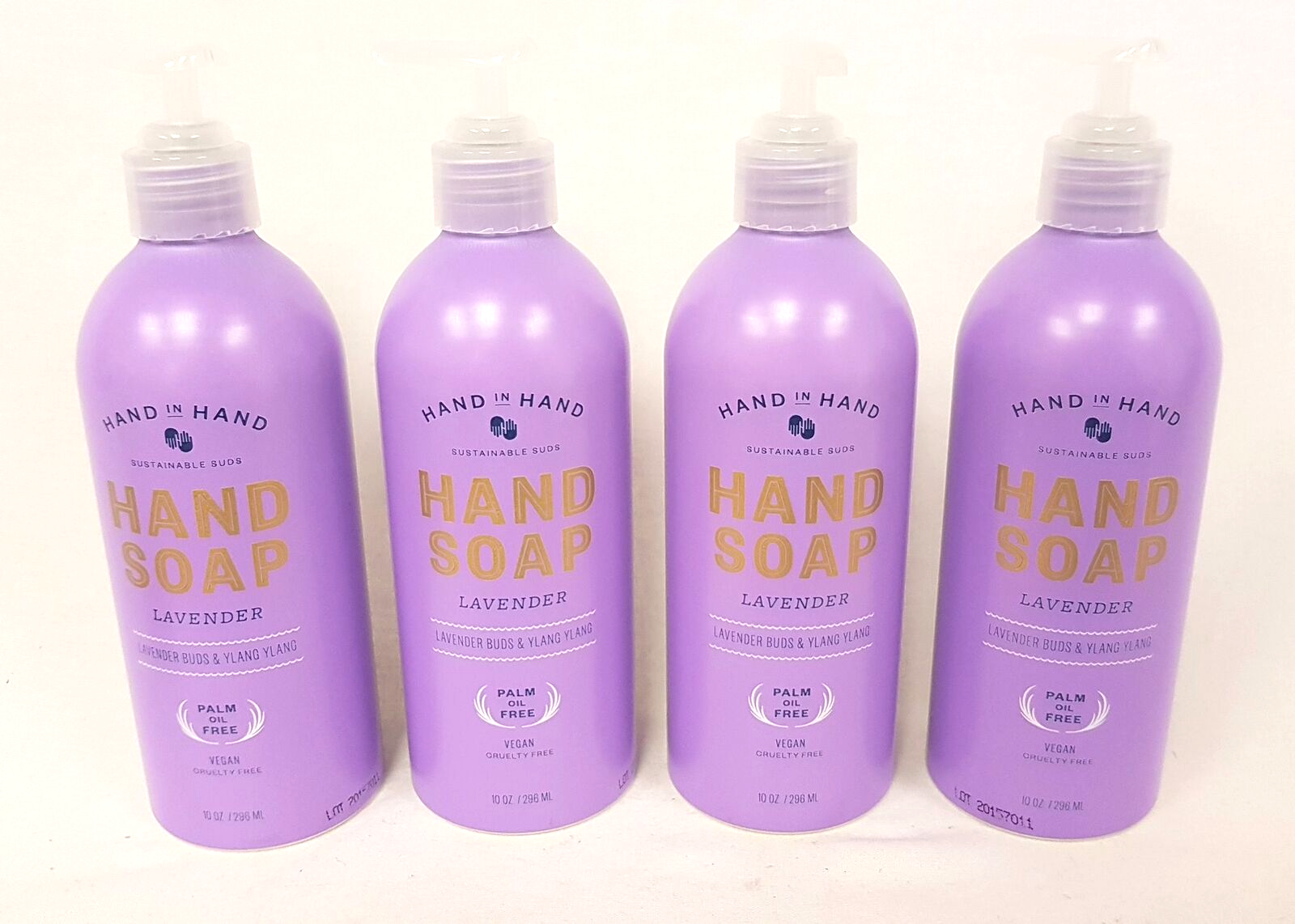 LOT OF 4 NEW, HAND IN HAND Lavender Vegan Hand Soap, 296ml/1