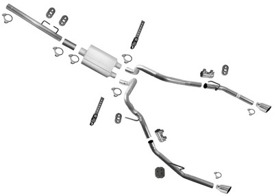 High Flow Performance Muffler Dual Exhaust Tail Pipes Fits Ram 1500 09-2016 5.7