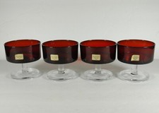 Red Glass Sherbet Cup Set Sherbet Tumblers Sherbert Glass Red Glass Luminarc Cavalier Vintage Red Glass Retro Glass Red Glass